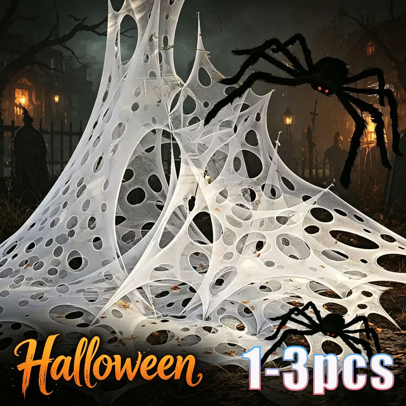 Spider Web Halloween Decoration - 1x2m 1X4m 2x4m Fake Spider Web