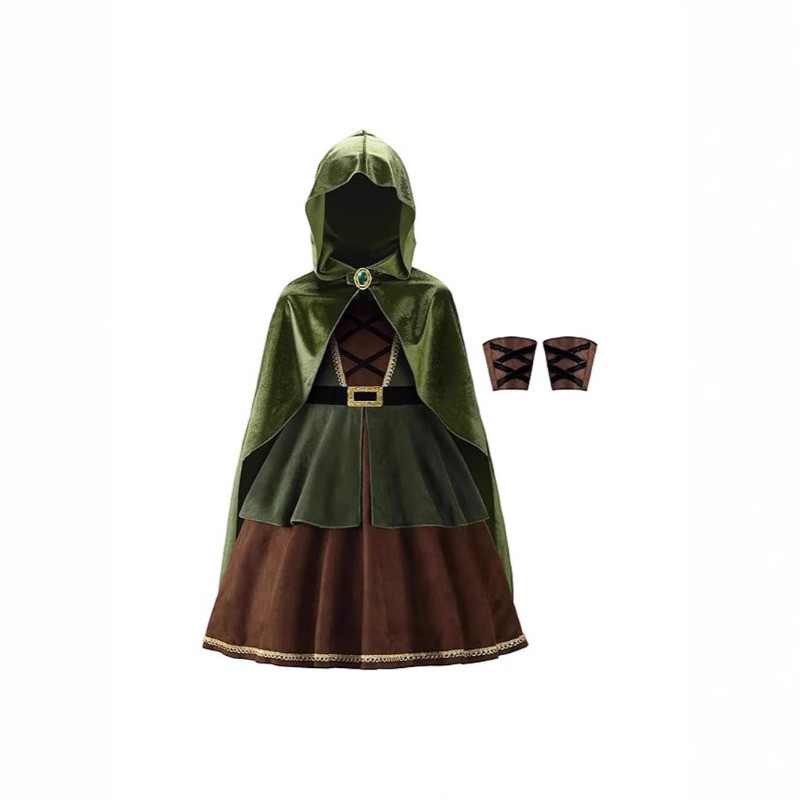 Kids Medieval Hood Cloak Dress - Halloween Costume Kids 评论和价格
