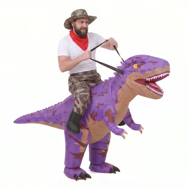 Funny Camo purple T-Rex Inflat - Halloween Costume Adult 评论和价格