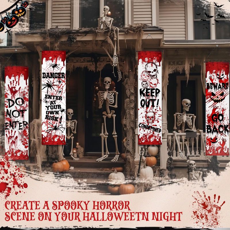 VIKAMA Halloween Porch Door Co - Halloween Skeleton Decoration 评论和价格