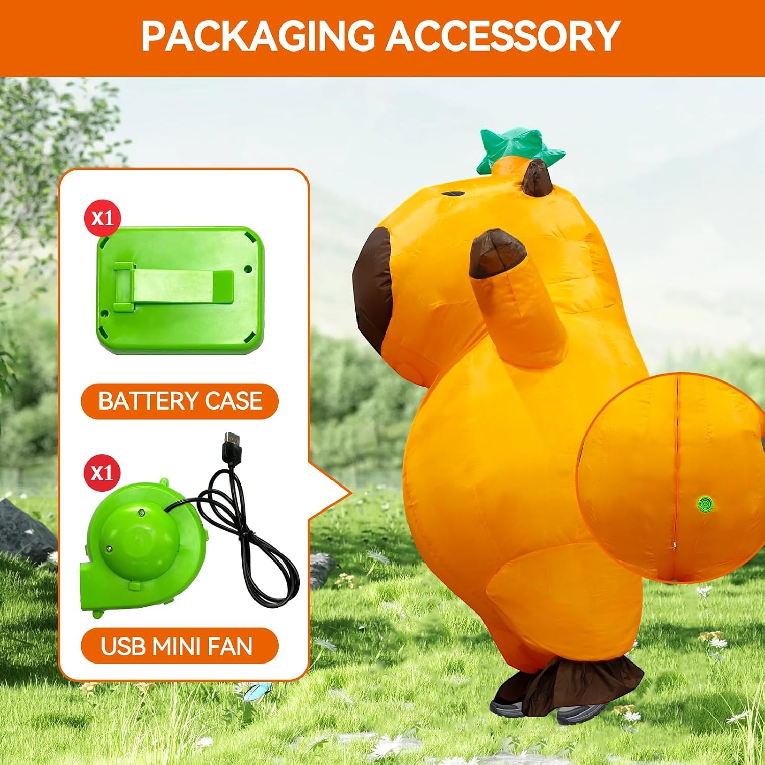 Capybara Inflatable Costume Ad - Halloween Costume Adult 评论和价格