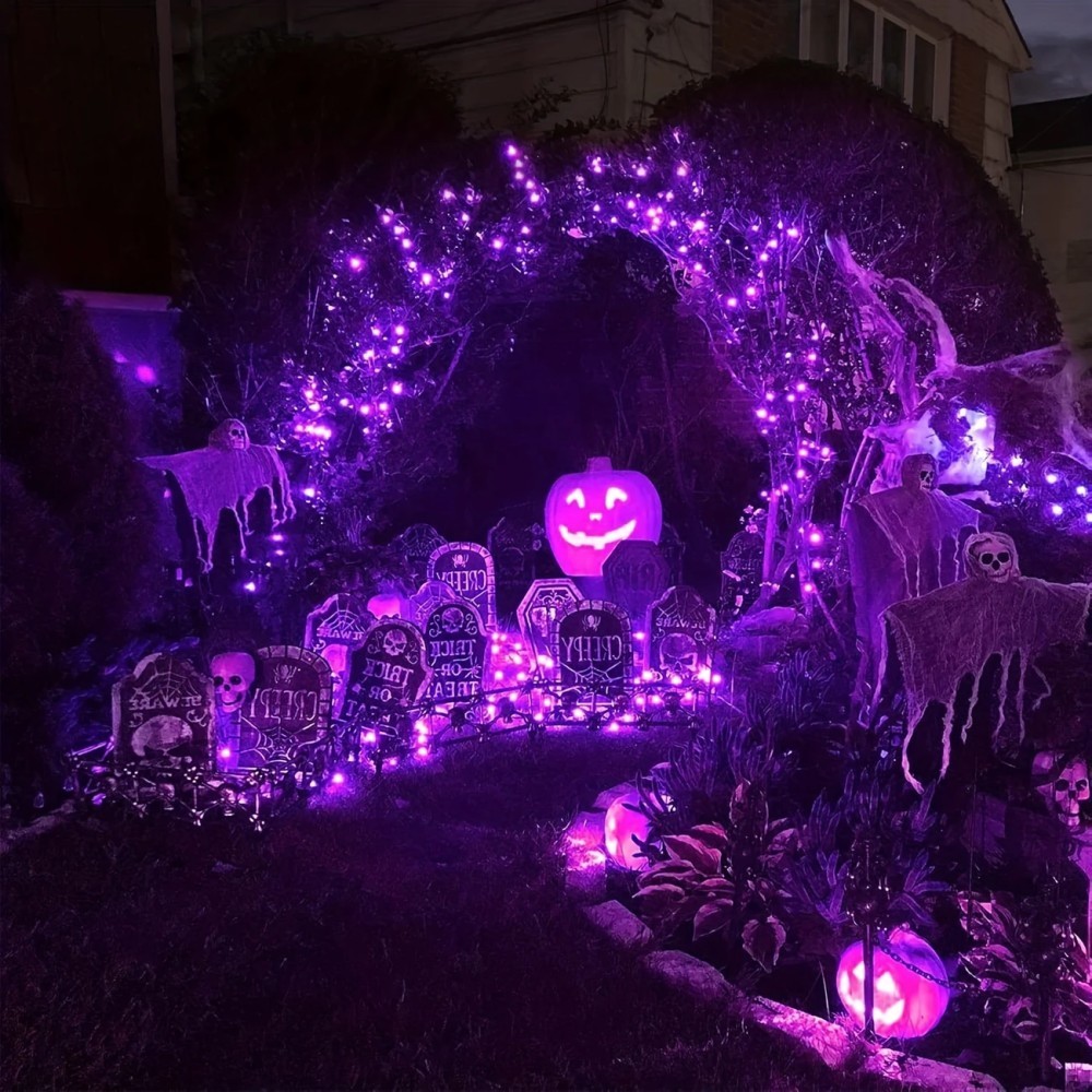 1/2PC12M100LED Halloween Decor - Halloween Led String Lights Orange 评论和价格