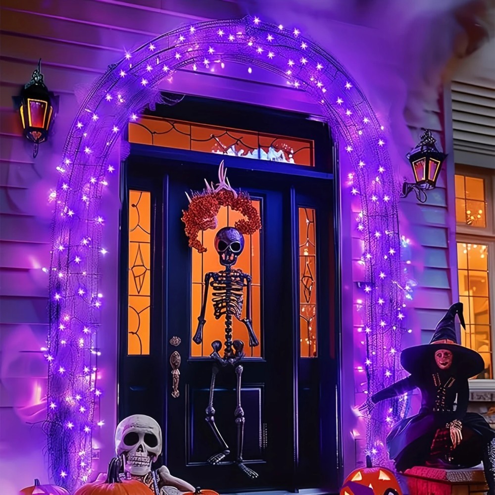 1/2PC12M100LED Halloween Decor - Halloween Led String Lights Orange 评论和价格