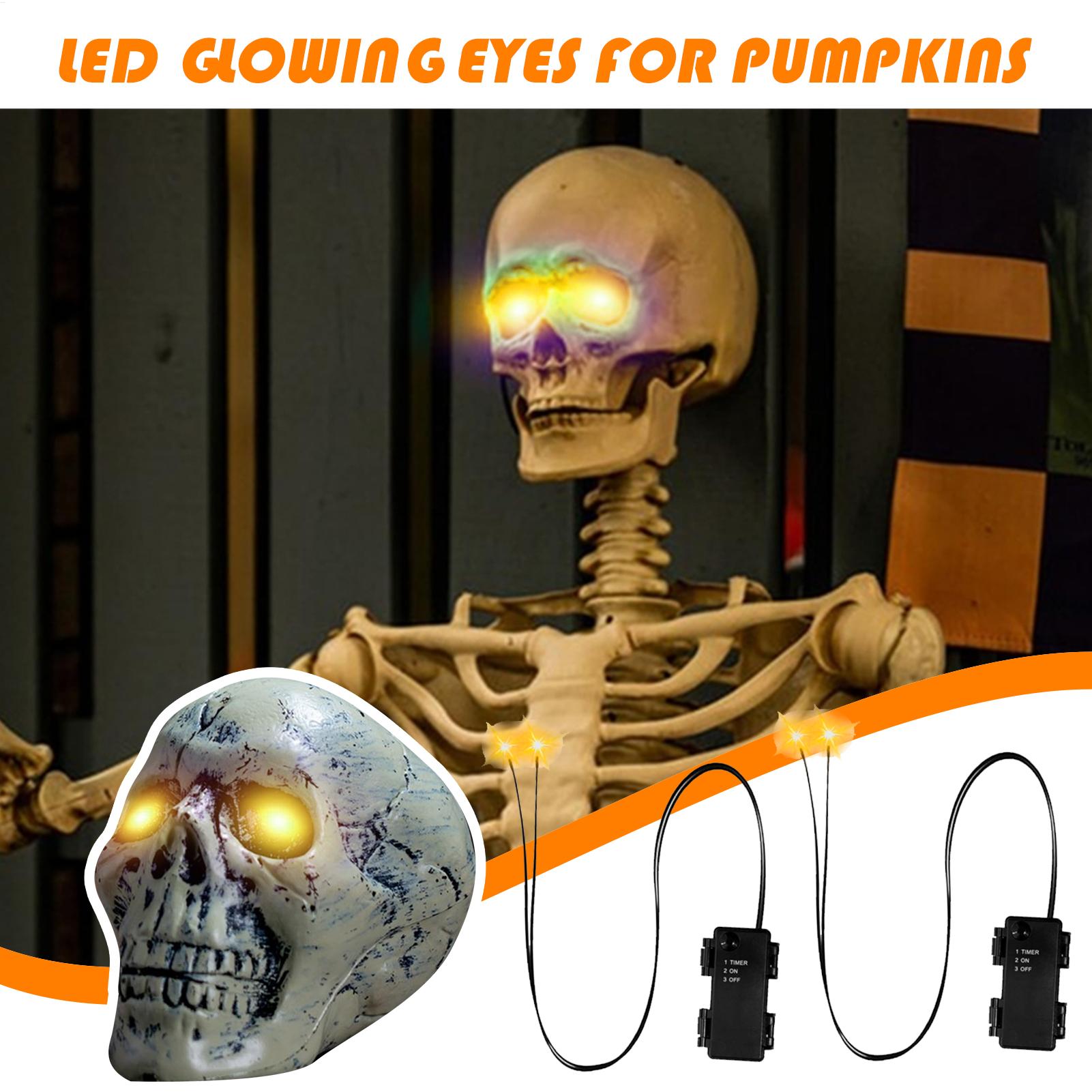 1PC Glowing Eyes Halloween Lig - Halloween Pumpkin Decor Led 评论和价格