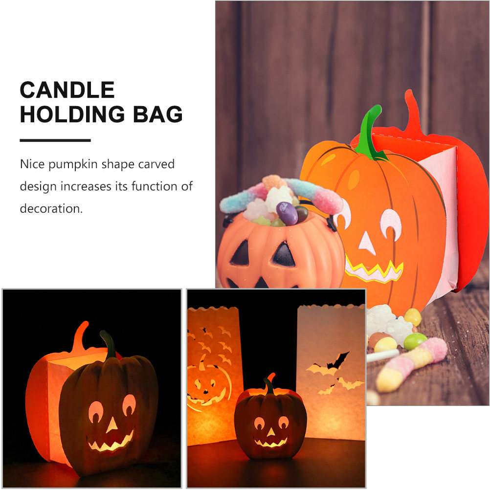 12Pcs Decorative Bags Pumpkin  - Halloween Pumpkin Decor Led 评论和价格