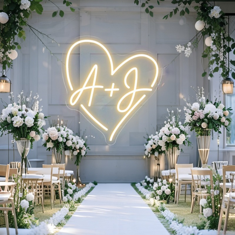 Custom Initials Heart LED Neon - Halloween Party Supplies 评论和价格