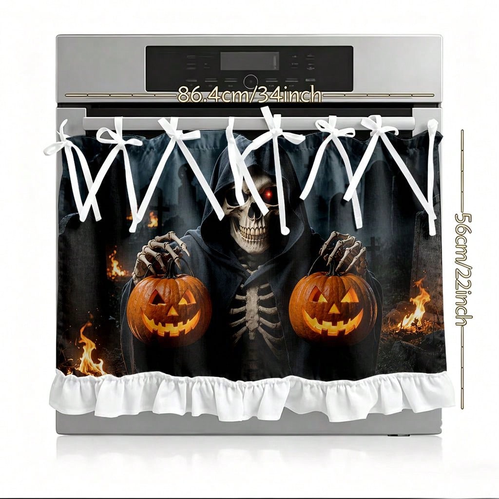 1 Piece Kitchen Stove Curtain  - Pumpkin Lantern Halloween 评论和价格