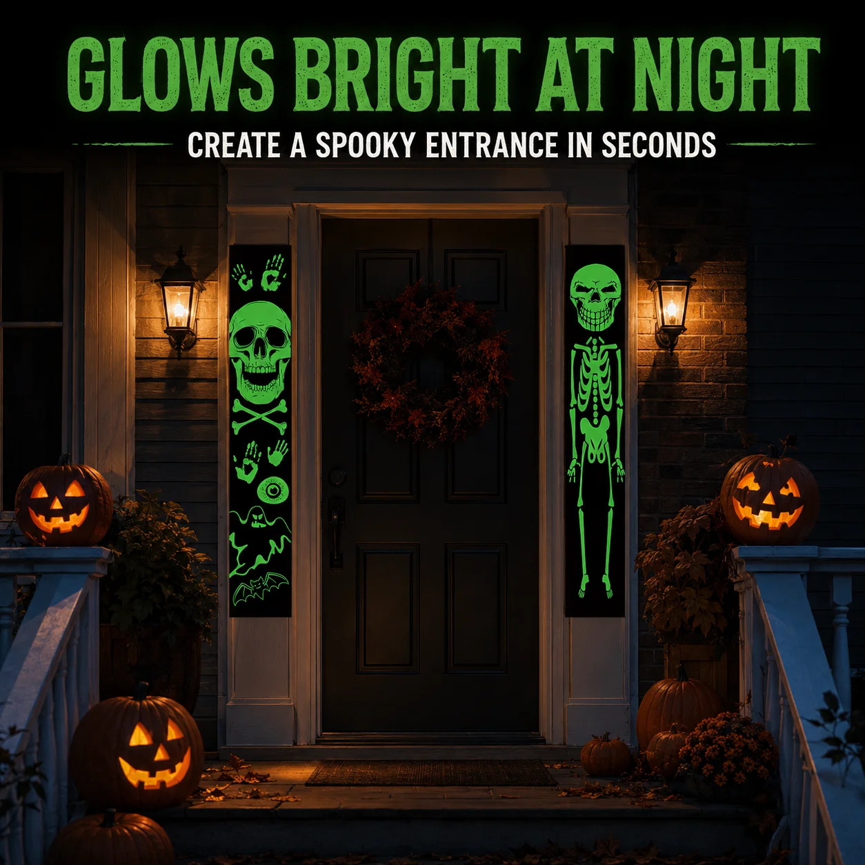 2PCS Glow in the Dark Hallowee - Halloween Skeleton Decoration 评论和价格
