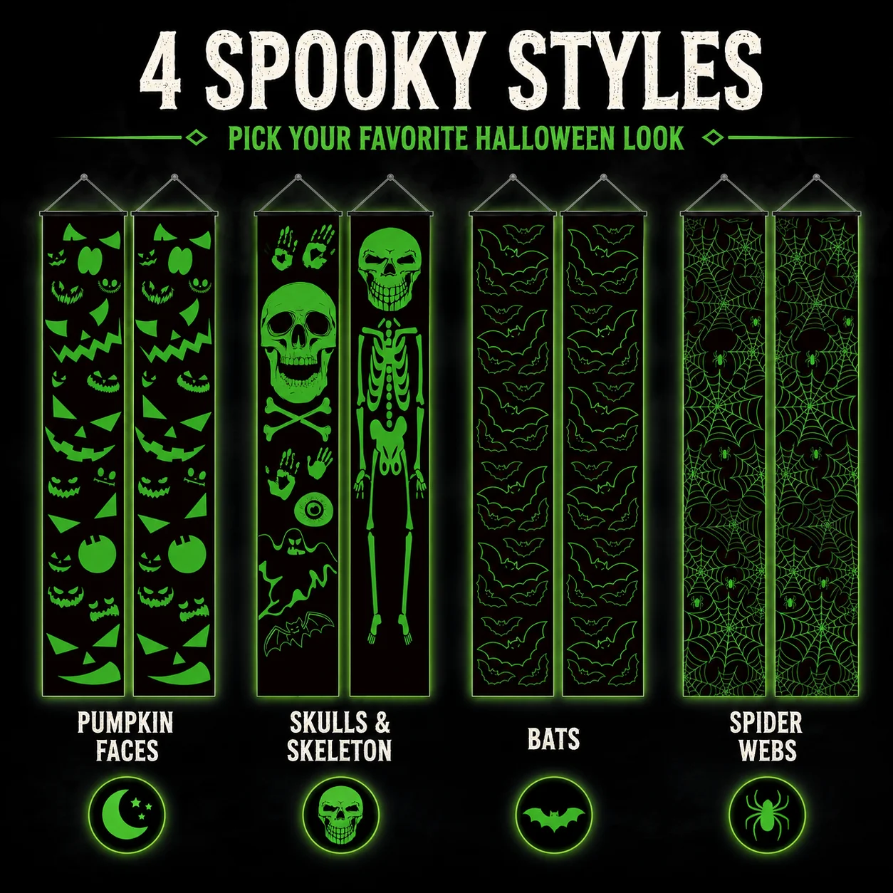 2PCS Glow in the Dark Hallowee - Halloween Skeleton Decoration 评论和价格