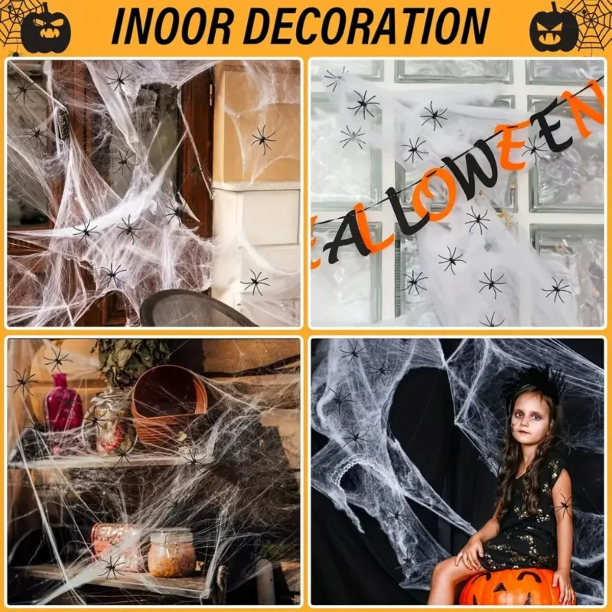 1-20PCS Halloween Decoration S - Spider Web Halloween Decoration 评论和价格