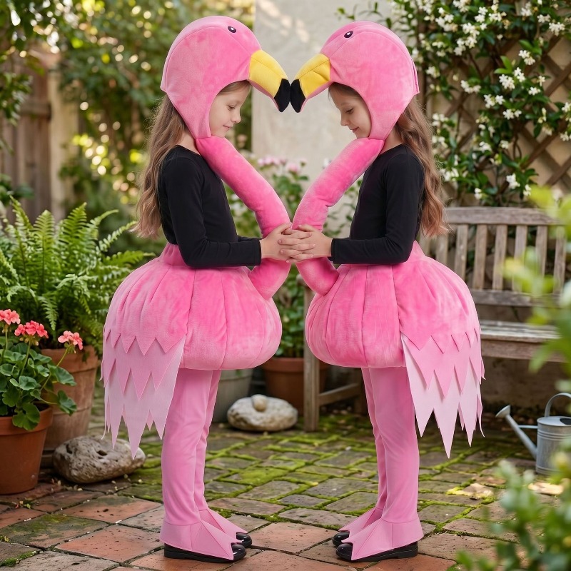 Animal Pink Flamingo Cosplay S - Halloween Costume Kids 评论和价格