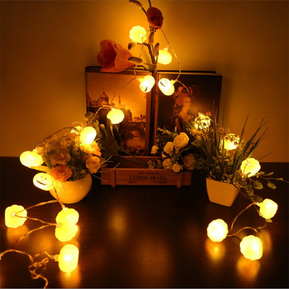 Halloween 3D Pumpkin LED Strin - Halloween Led String Lights Orange 评论和价格