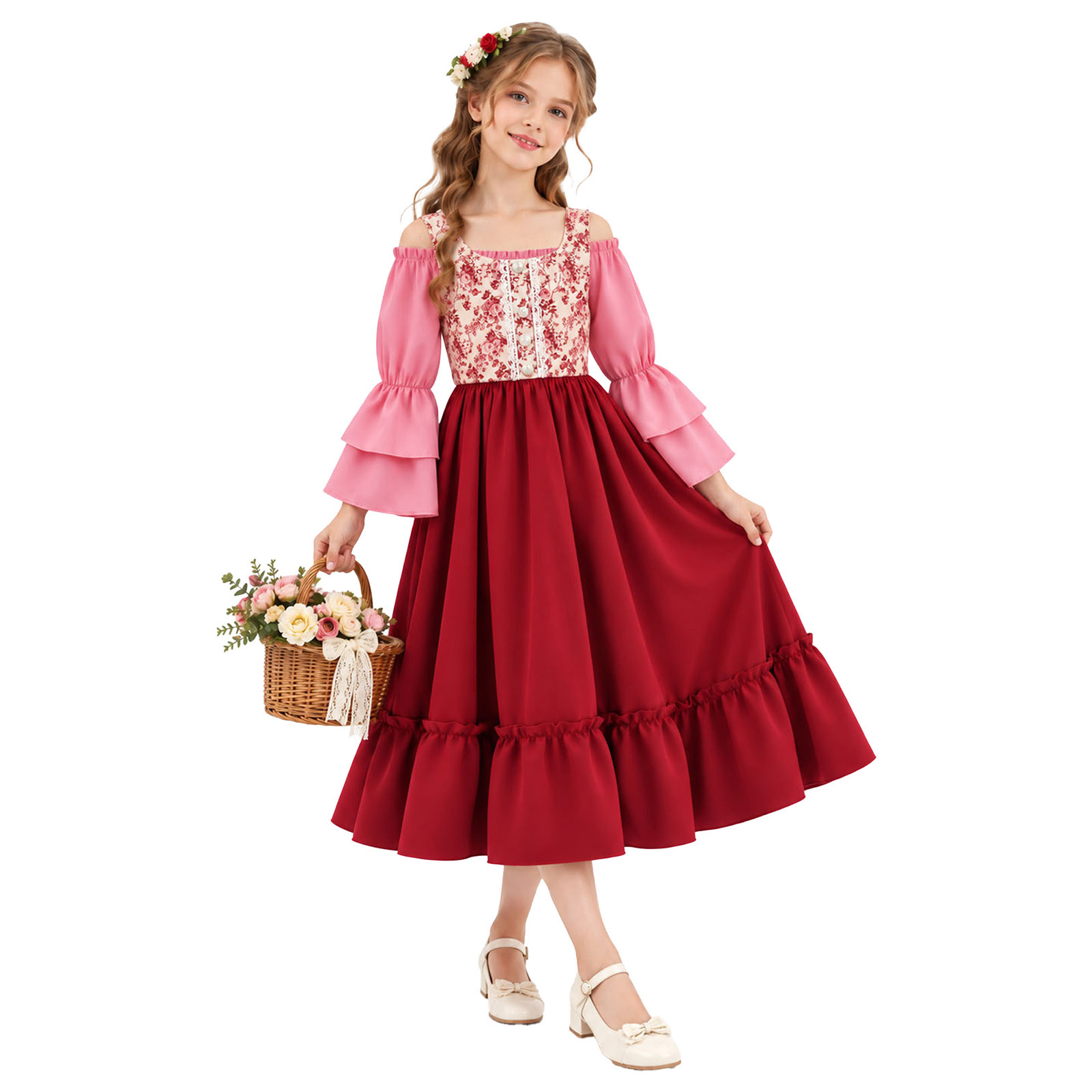 Kids Girls Renaissance Medieva - Halloween Costume Kids 评论和价格