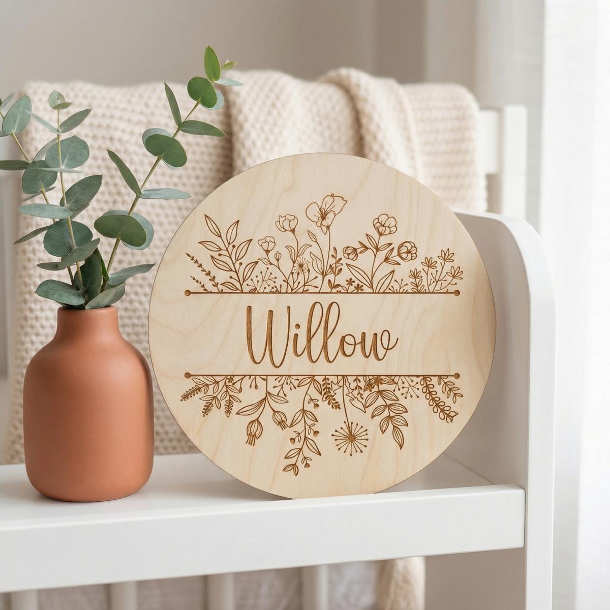 Personalized Floral Round Wood - Halloween Party Supplies 评论和价格