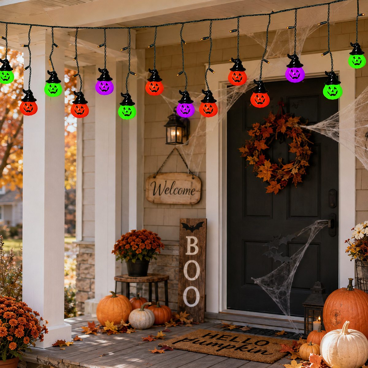 1pc Halloween Horrible 10 Witc - Halloween Led String Lights Orange 评论和价格
