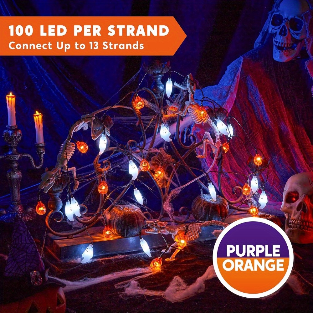 19.7FT 30pcs LED Battery Opera - Halloween Led String Lights Orange 评论和价格