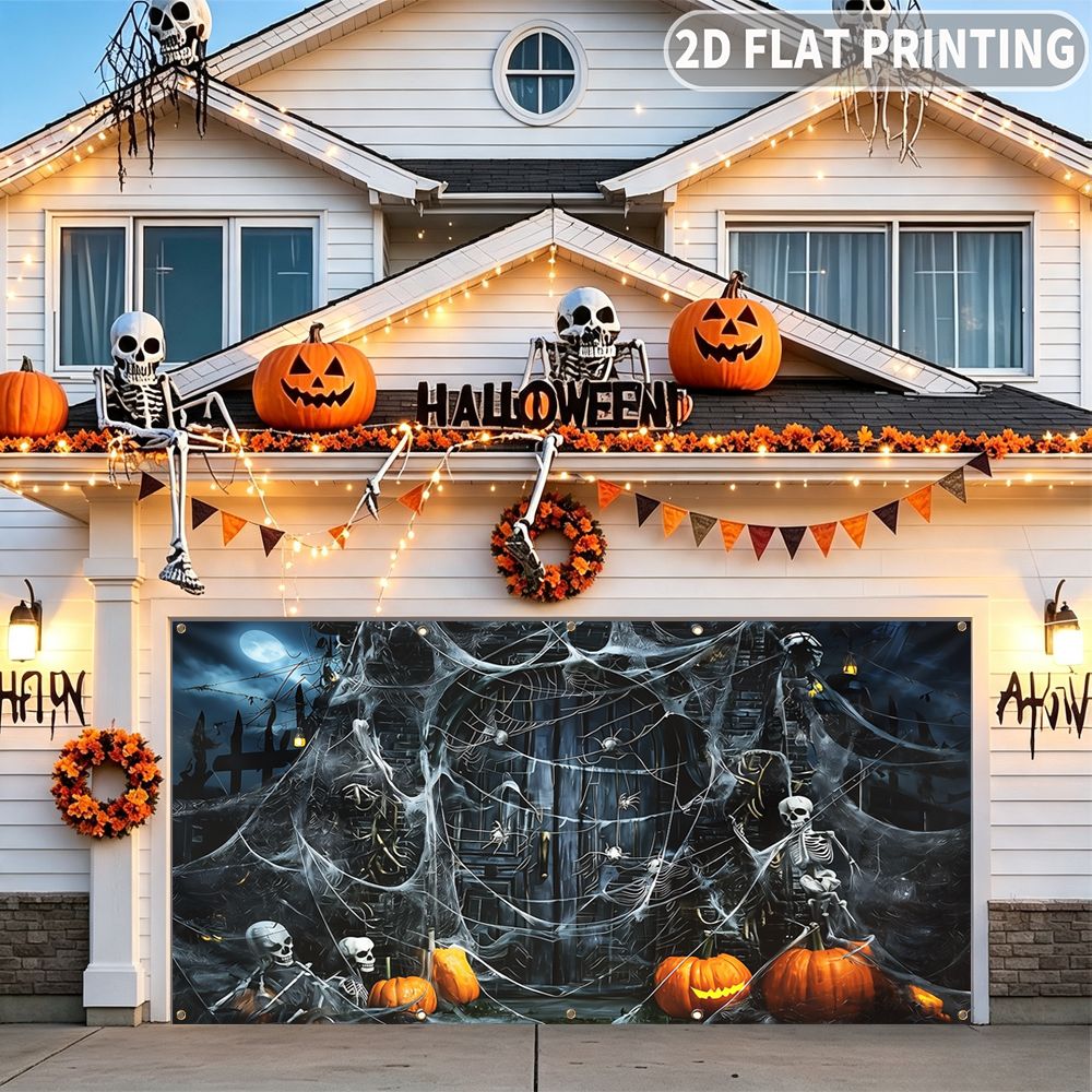 1pc 2D FLAT Halloween Party Ga - Spider Web Halloween Decoration 评论和价格