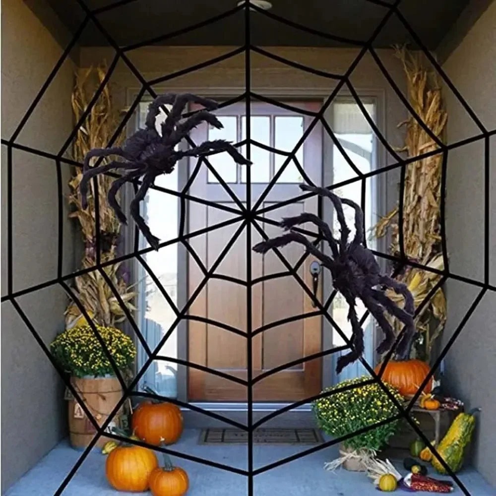 1-2pcs Halloween Simulation Pl - Spider Web Halloween Decoration 评论和价格