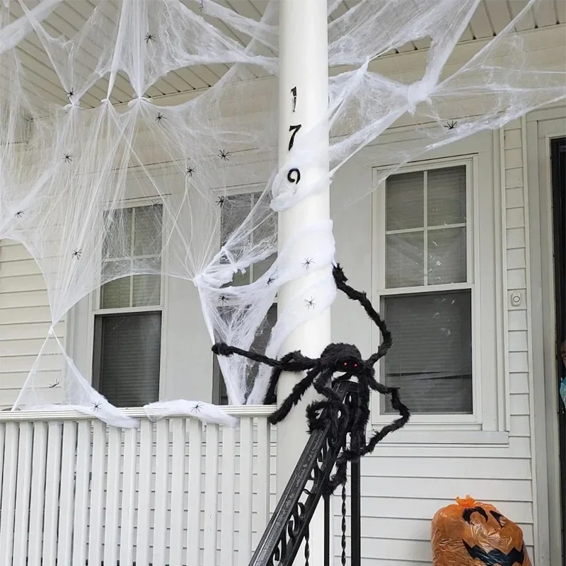 1-2pcs Halloween Simulation Pl - Spider Web Halloween Decoration 评论和价格